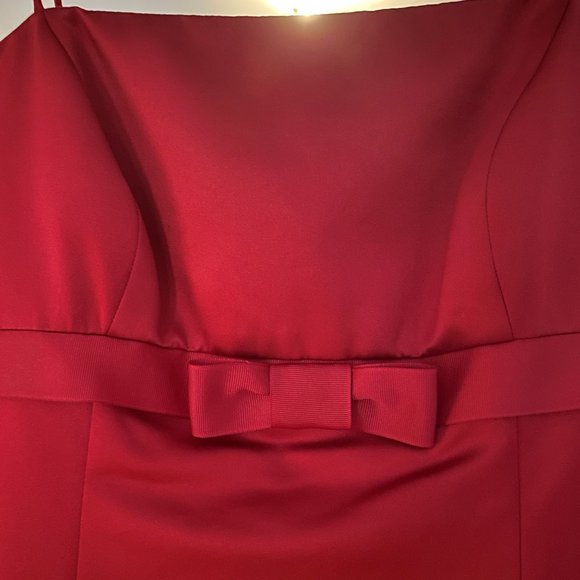 David's Bridal:RED AND WHITE WEDDING DRESS w/ONE BRIDESMAID AND TWO FLOWER GIRL - Picture 14 of 16